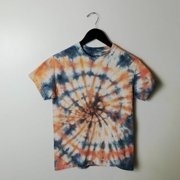 Gildan T Shirt Tie Dye Swirl Spiral Tee Short Sleeve Cotton Logo Adult Small S - Picture 7 of 10